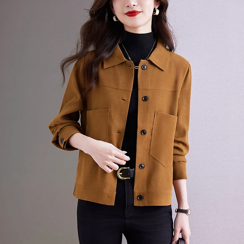 

Short Jacket Women 2024 Spring Autumn New Fashion Female Clothing Solid Button Up Coat Women Casual Thin Loose Jackets for Women