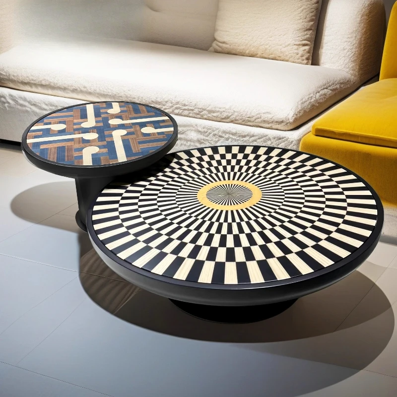 

European Unique Coffee Table Storage Round Nesting Design Coffee Table Luxury Storage Mesa De Centro Sala Home Furniture