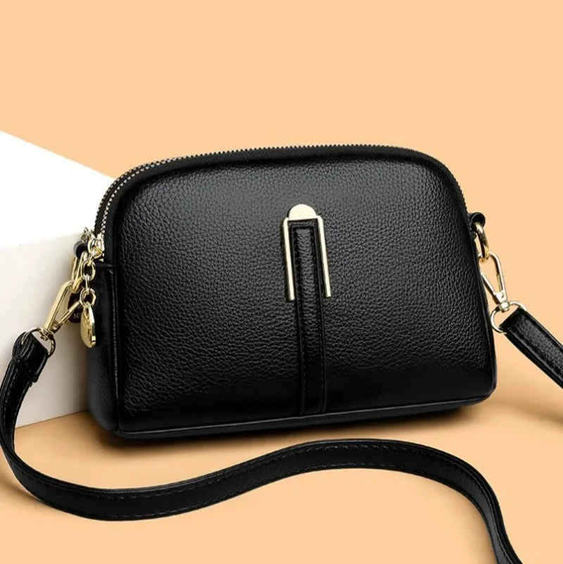

New Fashion Solid Color Women's Crossbody Bag Authentic Soft Leather Women Shoulder Bags Luxury Female Handbag Wallet Sac