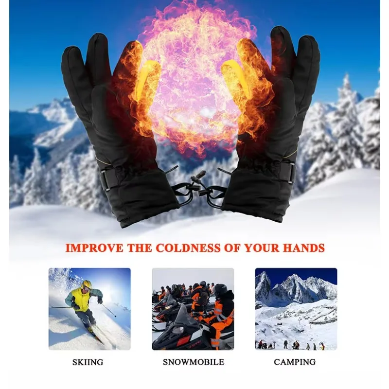 

2026Winter Hand Warmer Gloves Waterproof Thermal Rechargeable Warm Touch Screen Electric Heated Bicycle Gloves
