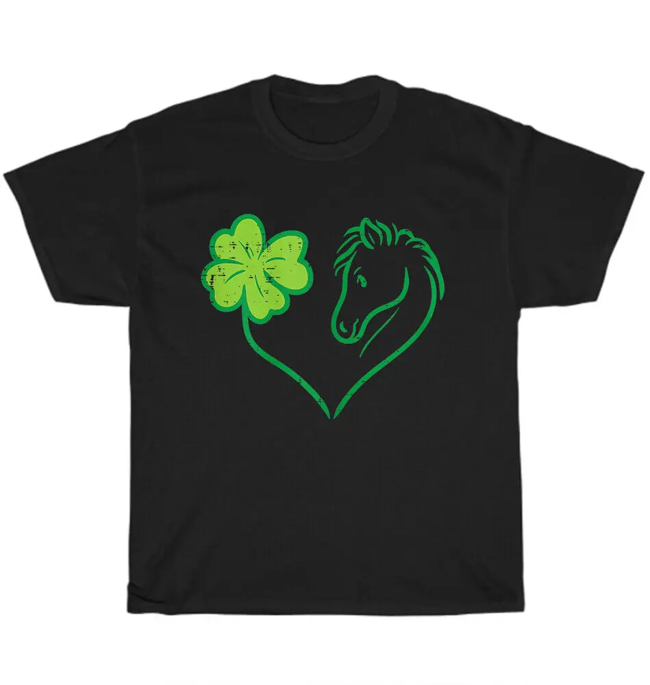 Shamrock Heart Horse Clover Irish St Patricks Day T-Shirt Unisex Tee Gift NEWUnisex Summer Cotton Luxury Brand Super Size