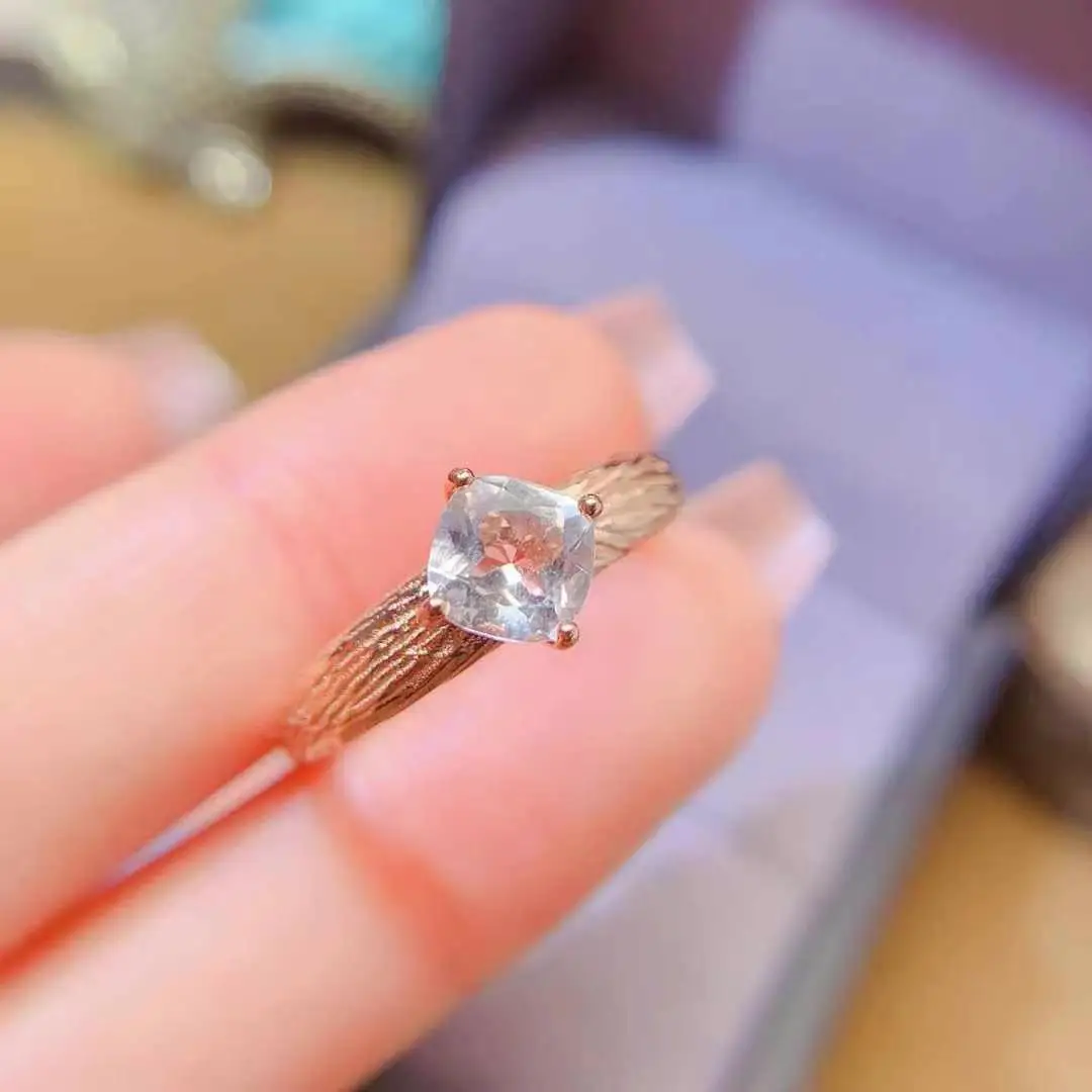 

Elegant Gift for You Fine Jewelry 925 Sterling Silver Sapphire Ring Lovely Women Flower ring Natural Real Sapphire Free Shipping