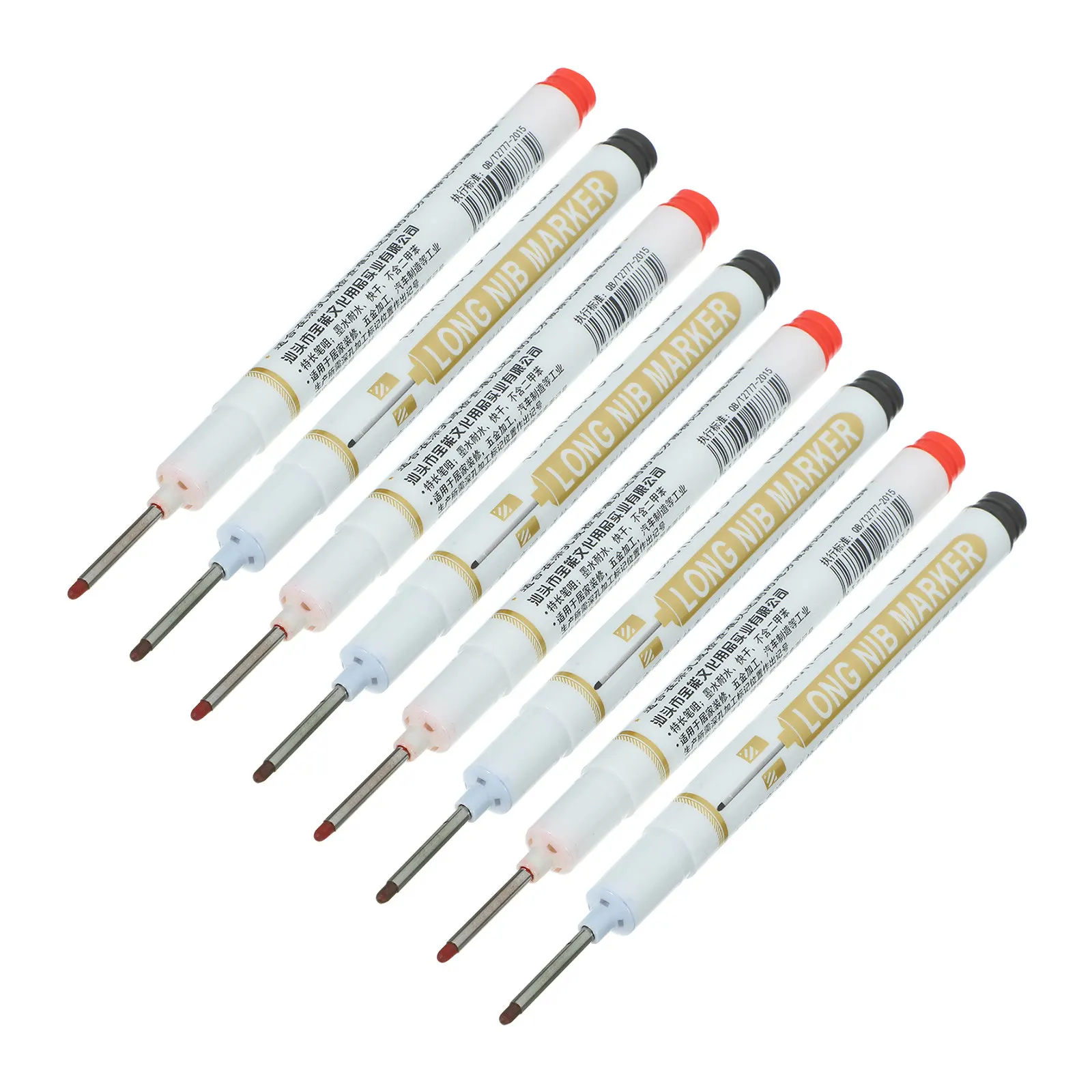 

8Pcs Professional Long Nib Marker Pen for Hard to Reach Areas Metal Wood Glass Rubber Marking Construction Carpenter Woodworking