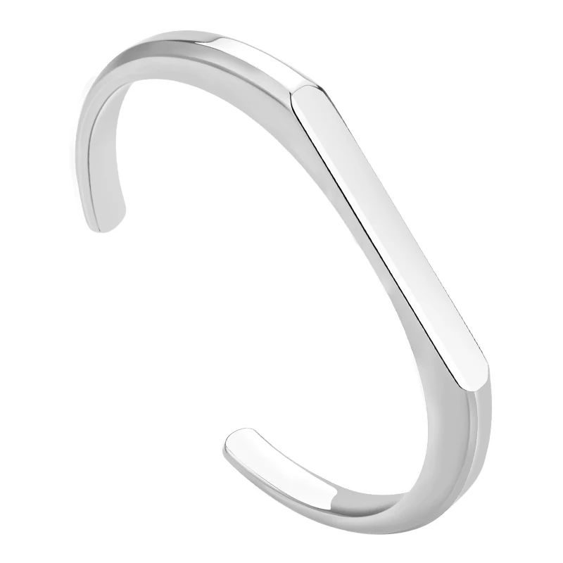 

VAROLE Flat Blank Bangles For Women Stainless Steel Bracelets Femme Fashion Jewelry Pulseras Mujer Gifts