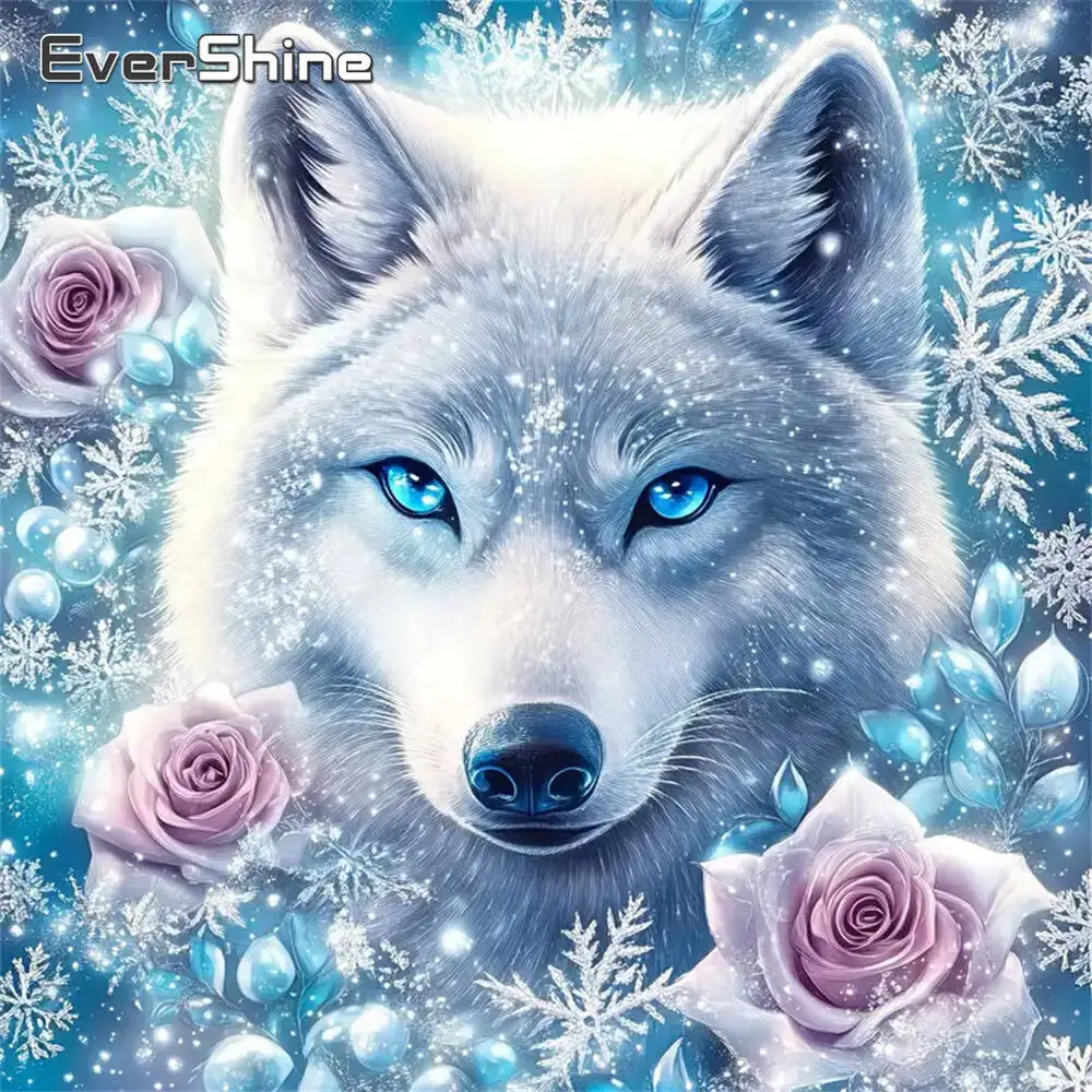 Evershine Diamant-Gemälde, Hund, Tier, Cartoon, komplett, quadratisch, rund, Diamant-Mosaik, Badezimmer, DIY-Bastelset, Heimdekoration