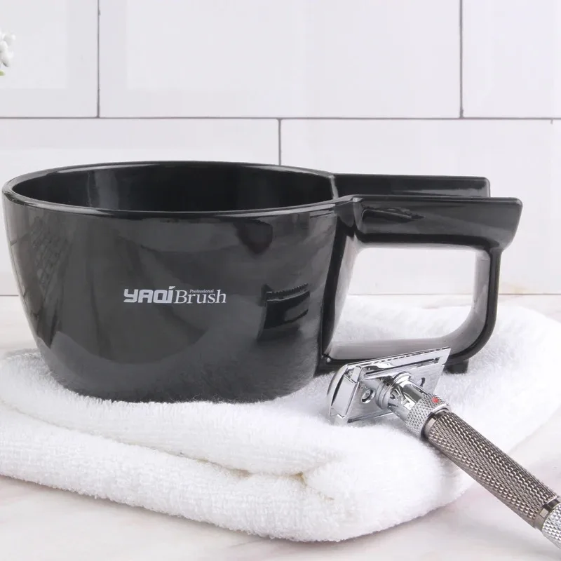 YAQI جودة عالية 5 ألوان وعاء الحلاقة للرجال فرشاة الحلاقة بلون بسيط موضة البلاستيك رجالي وعاء الحلاقة المهنية