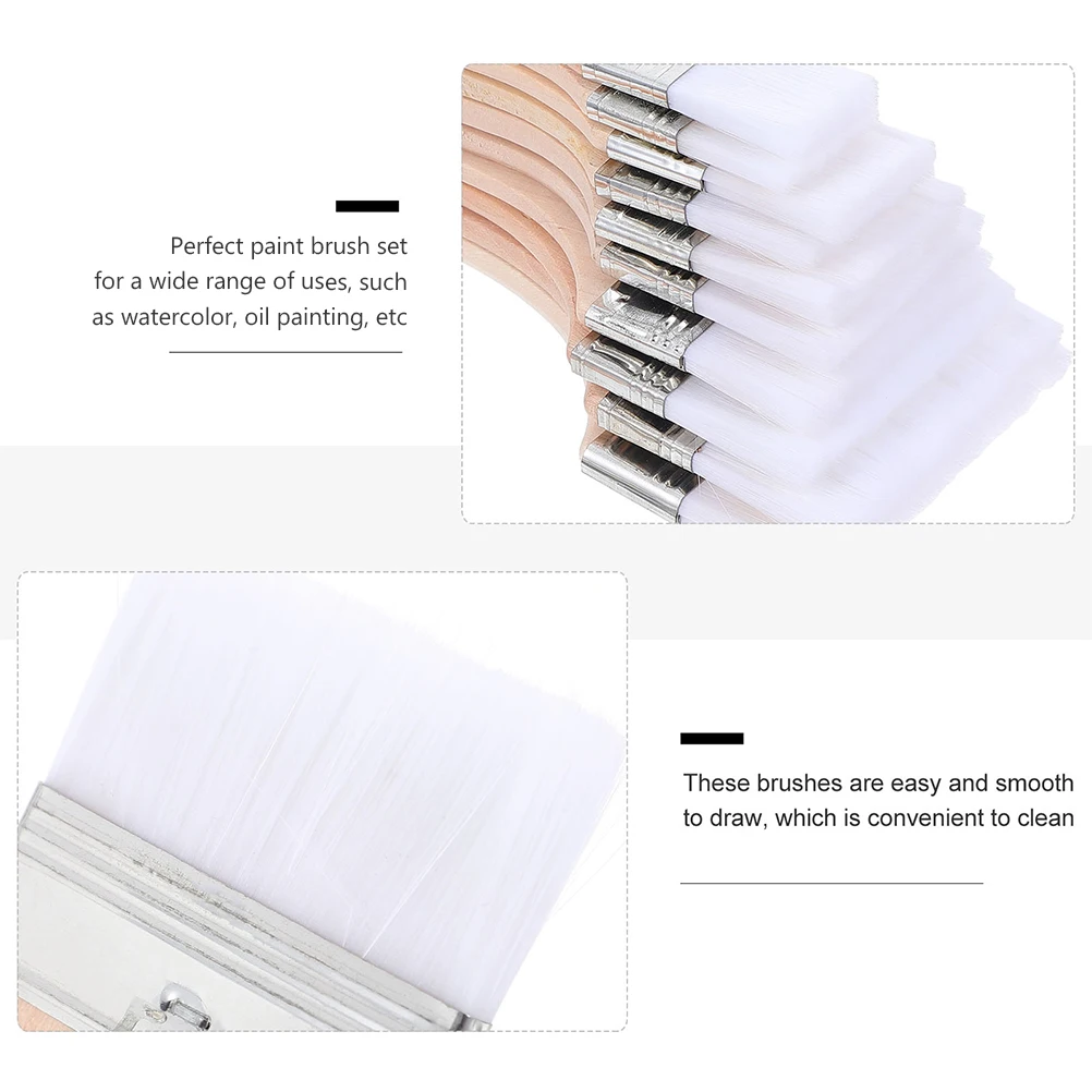 

10 Pcs Paint Brush Brushes for Painting Stain Applicator Oil Student Use