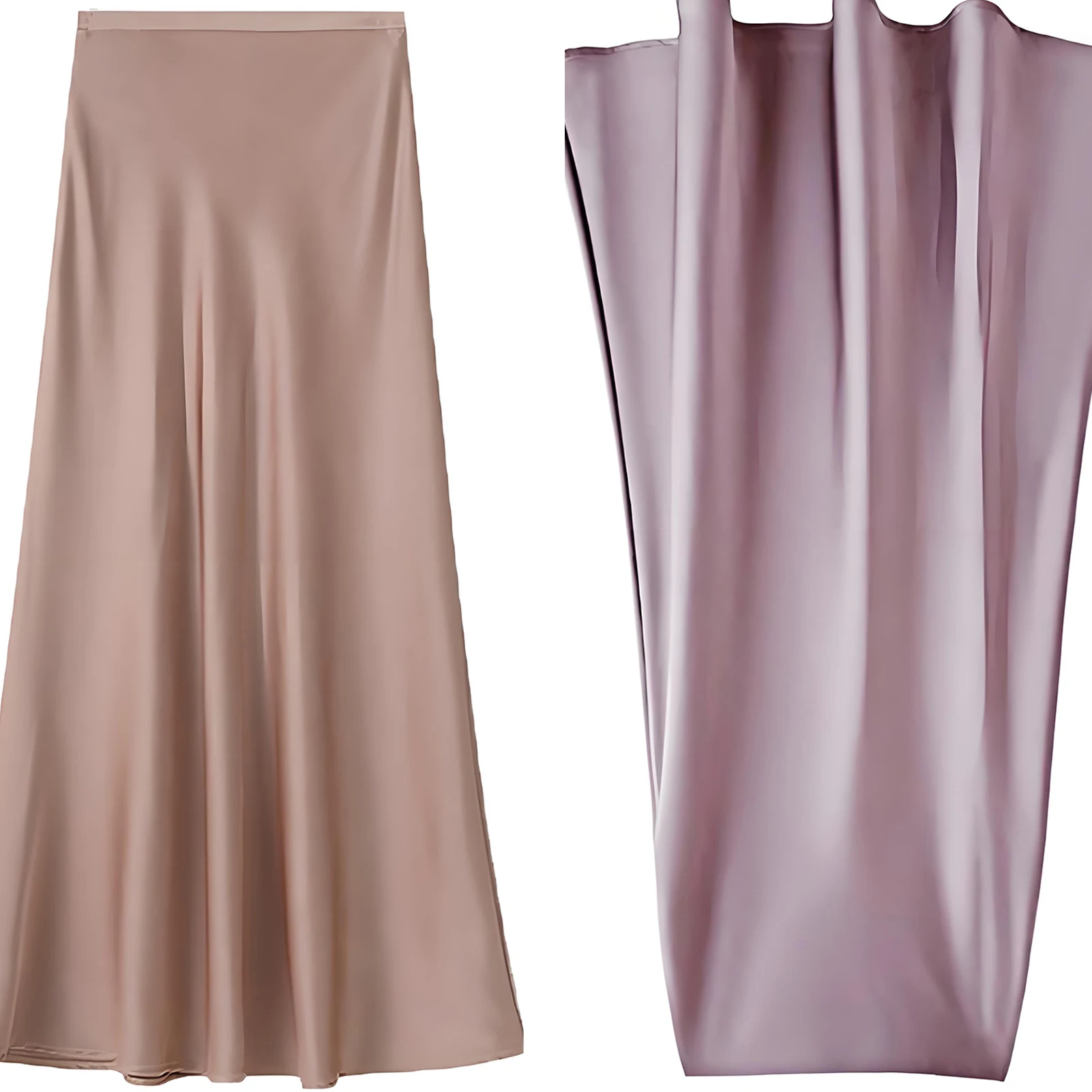 

Женская атласная юбка, лето 2023, элегантные женские юбки, черно-белая длинная юбка для женщин, макси-юбка с высокой талией