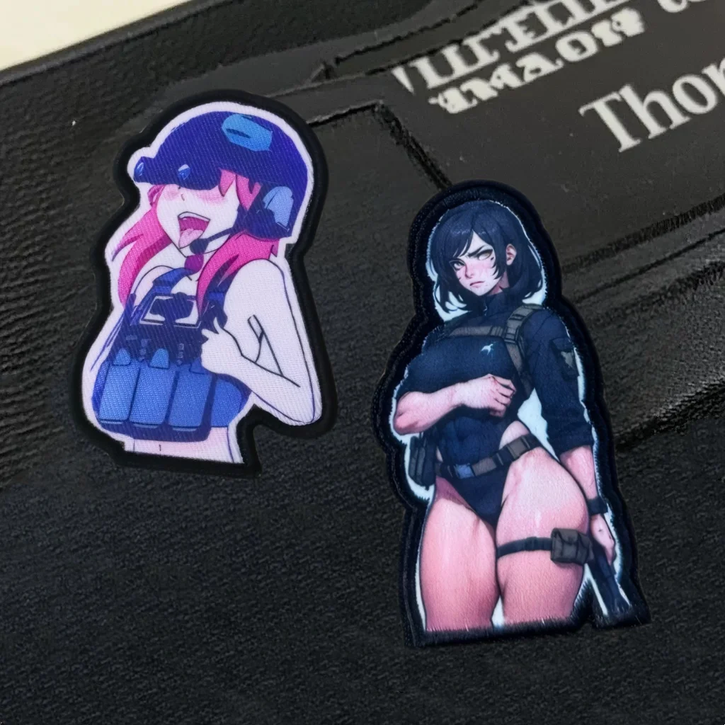 Anime Airsoft Sexy Girl Printing Patch Tactical Waifu Patches Armband Hook and Loop Military Backpack Morale Badge Stickers