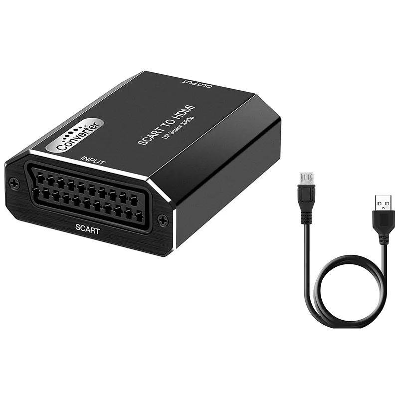 Convertisseur péritel vers HDMI, convertisseur Audio-vidéo, adaptateur de détartreur avec câble d'al