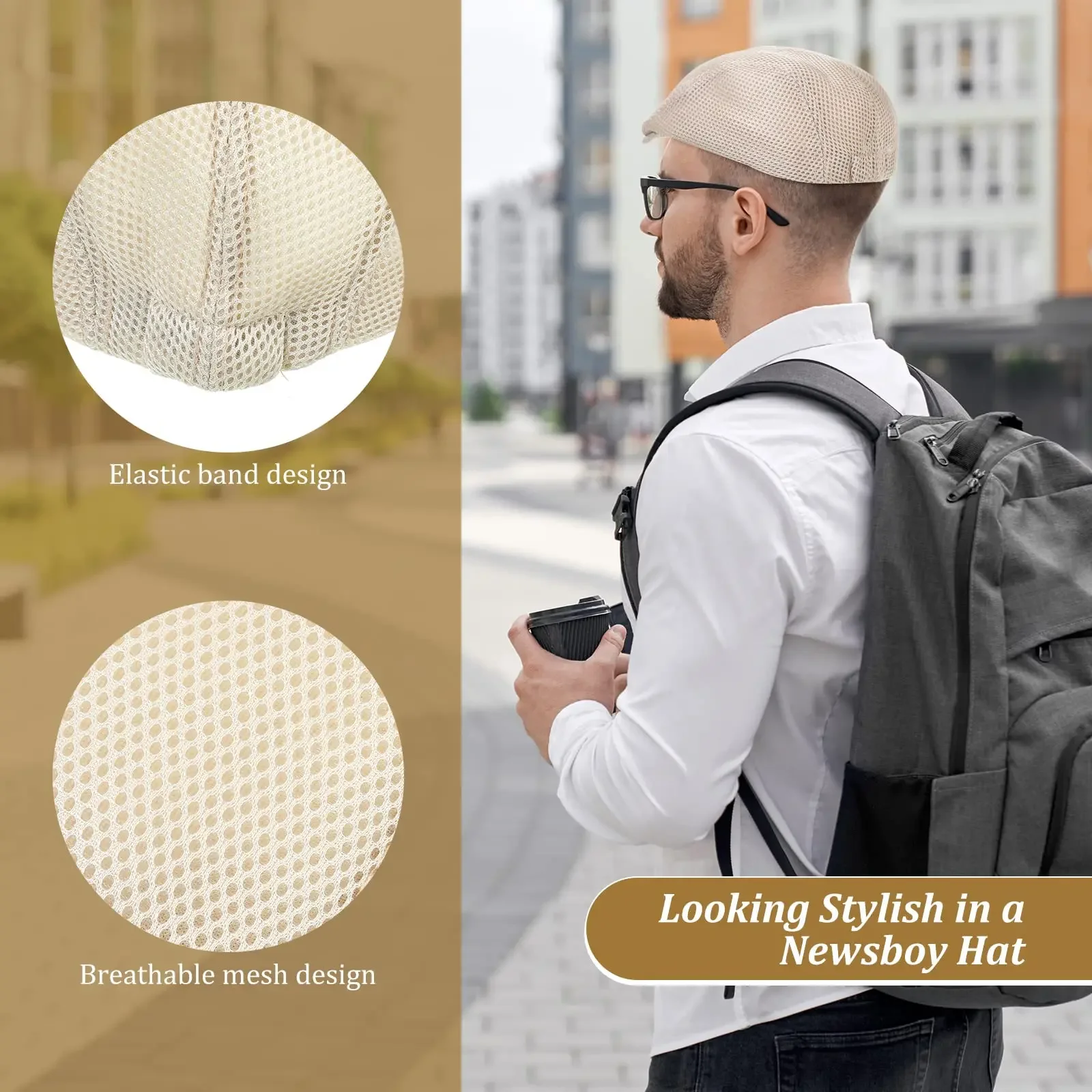 Men\'s Breathable Mesh Caps Women Casual Beret Hats Flat Cap Adjustable Flat Cap Style Gatsby Hat Peaked Summer Sun Hat