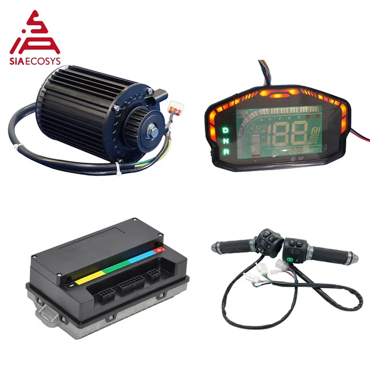 QS90 70H 1000W 72V 55KPH 428 ضرس منتصف محرك المحرك أطقم مع وحدة تحكم EM50-4 لسكوتر كهربائي