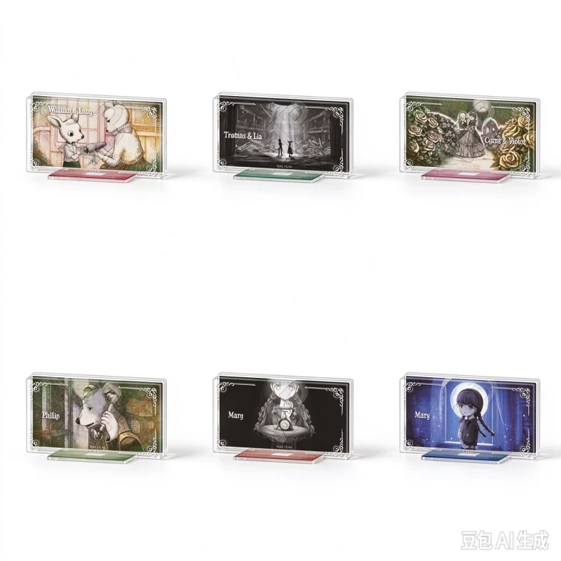 Schrödinger's Call Acrylic Display Stand Cartoon Character Figure Model Desktop Ornament Holiday Gift For Otaku Keychain