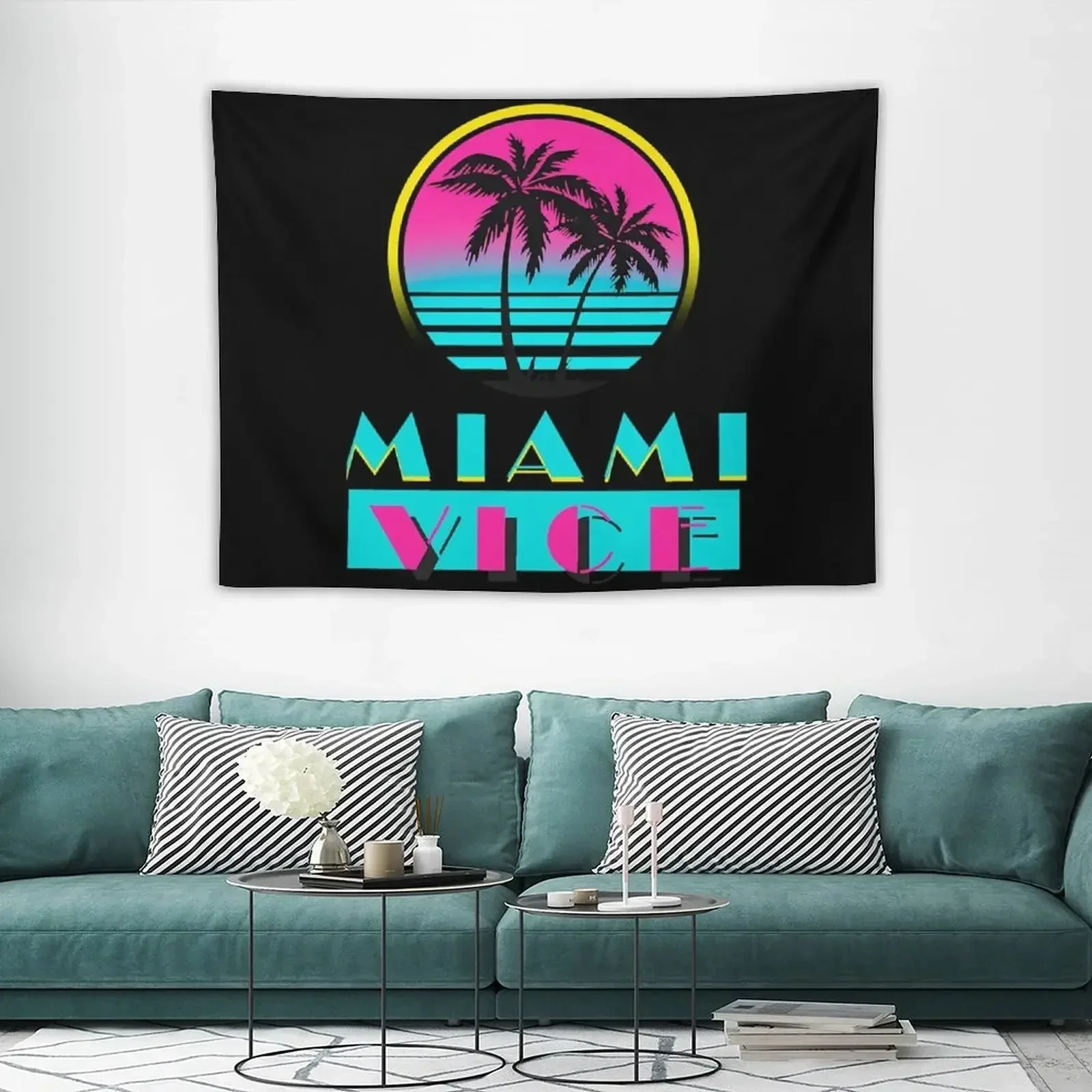 

Miami Vice Racerback Tapestry Wallpapers Home Decor Aesthetic Room Decorations Outdoor Decor Living Room Decoration Tapestry