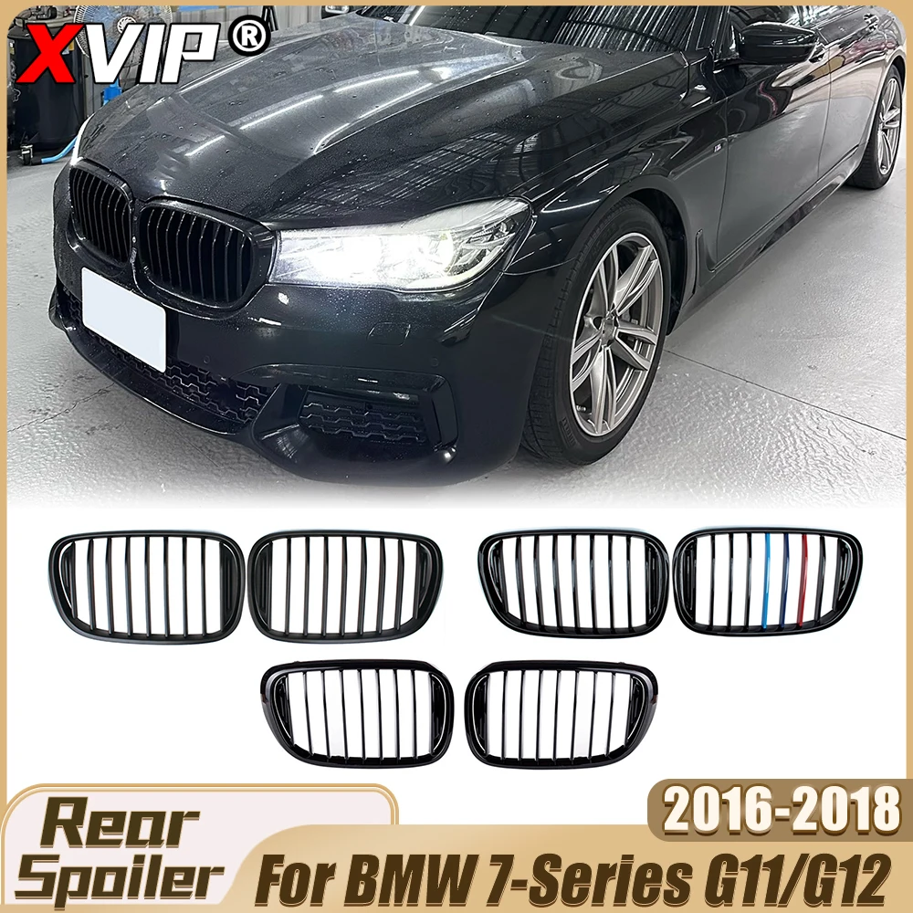 

Решетка радиатора XVIP Front Matte Black Single Line Style, глянцевая, в стиле M-Color Racing, верхняя решетка для BMW 7-й серии G11/G12 2016-18