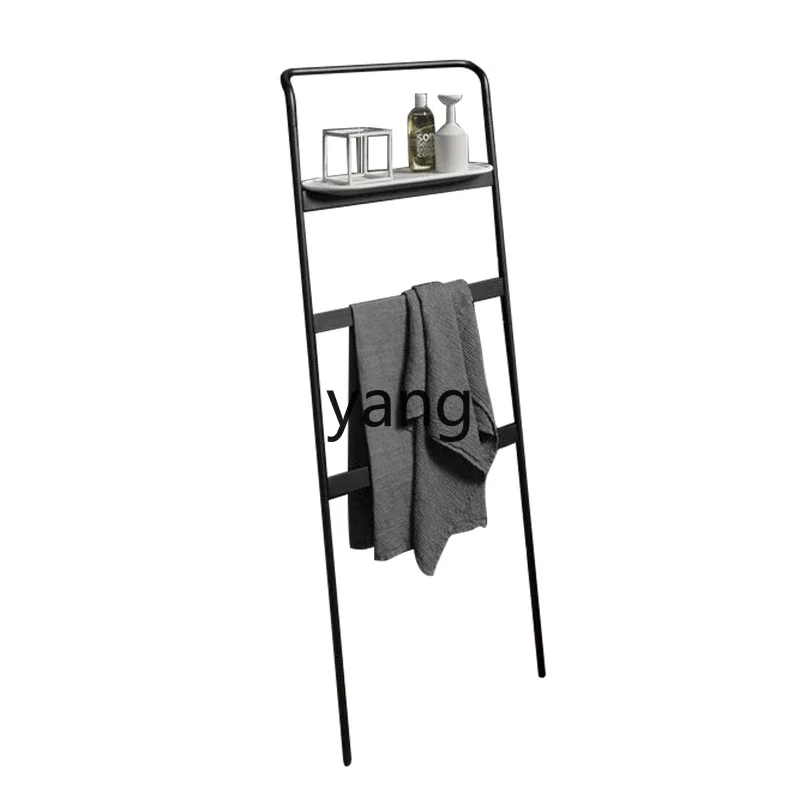 

CX non-punching vertical white stainless steel towel rack bathroom simple black floor trapezoid