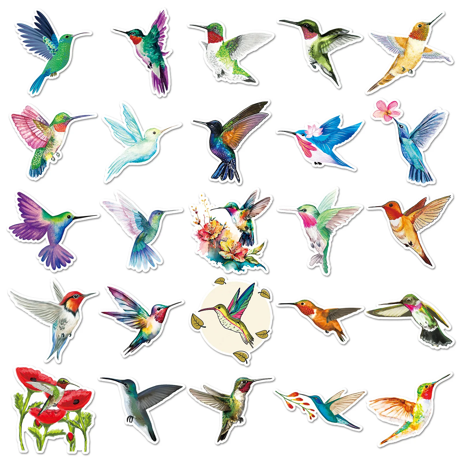 

10/50PCS Cartoon Bird Hummingbird Sticker Fun Doodle Decal Kids Toy DIY Water Cup Laptop Suitcase Waterproof Sticker Kids Toy