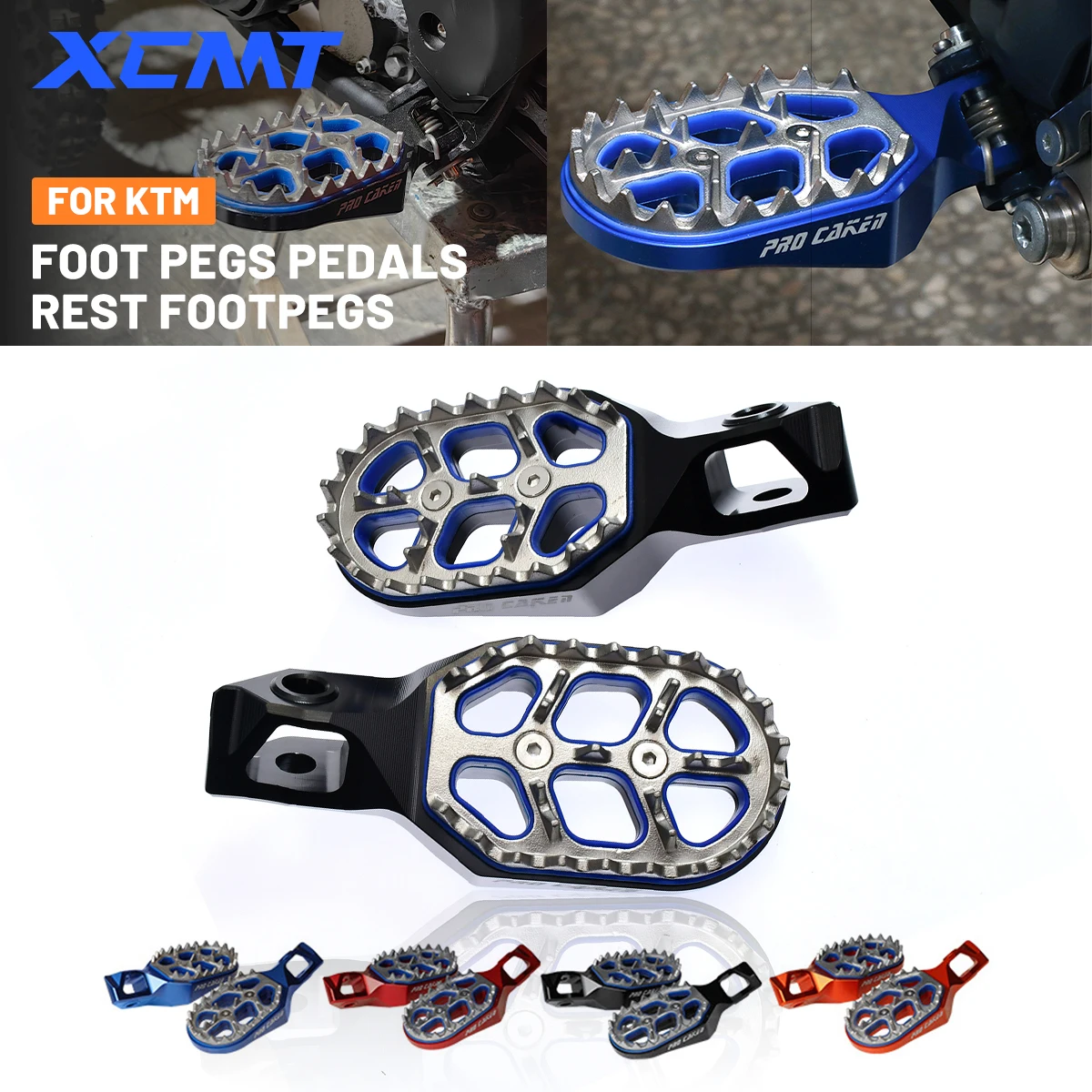 Forged Enlarged Foot Pegs FootRest Footpegs Rests Pedals For KTM 125-500 250 300 350 EXC EXCF XCW 2024 XC SX XCF SXF 2023-2024