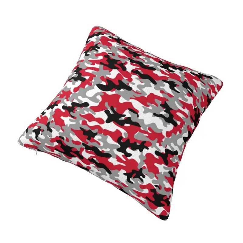 Custom Red And Black Camo Modern Throw Pillow Cover Morden Camouflage Style Chair Cushion