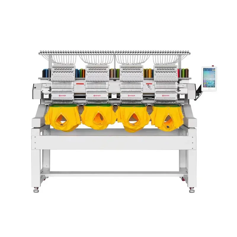 MYSEW MBC-1204/1504 (400*400mm) 4 Heads 12/15 s Industrial High Speed Automatic Hat T-Shirt Computerized Embroidery Machine
