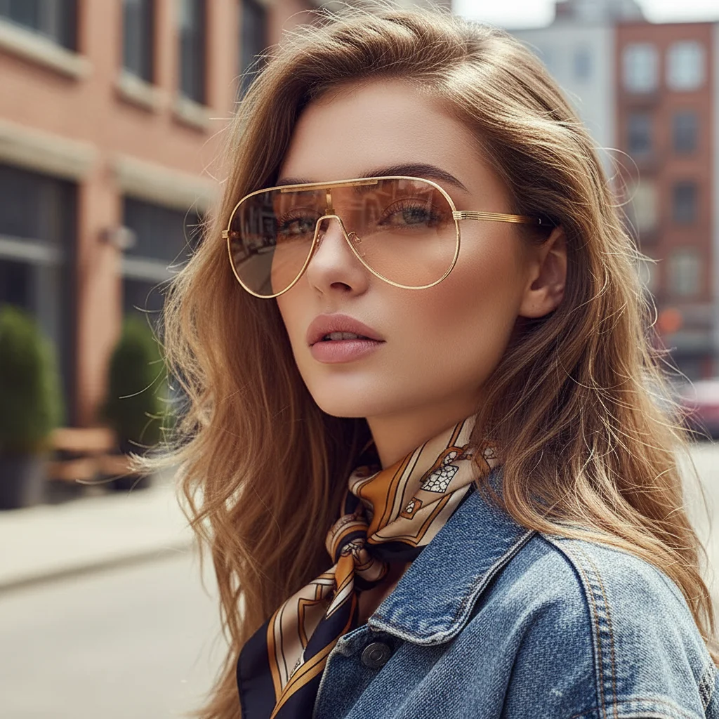 New Metallic Texture Fashionable And Versatile Retro Sunglasses - Uv-protective Sunglasses 2524