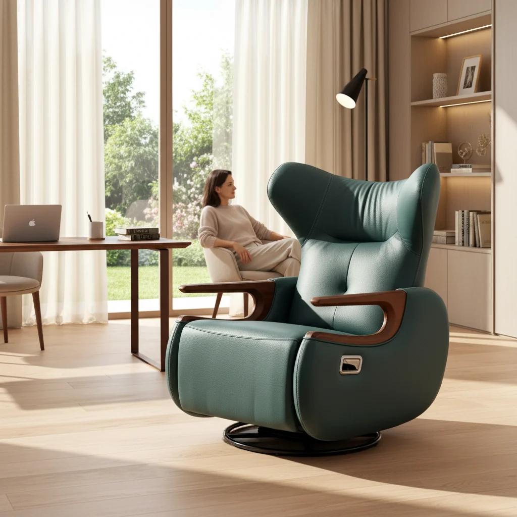 Electric Recliner, Italian Style Space Capsule Sofa with Rocking & Rotating, High-Density Sponge