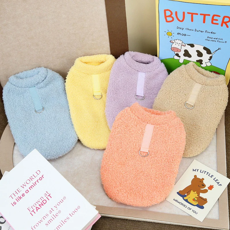 Fleece Dog Clothes Solid Warm Hoodie Sweater Chihuahua Yorkies Coat for Small Medium Dog Puppy Jacket Pet Apparel