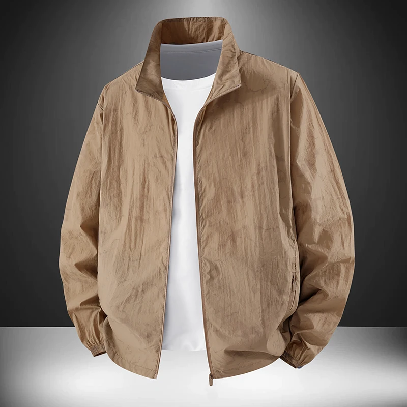 

Высококачественная камуфляжная мужская одежда с воротником-стойкой для защиты от солнца, модная, из полиэстеровой ткани, с низкой пропускной способностью УФ-излучения, весенняя коллекция