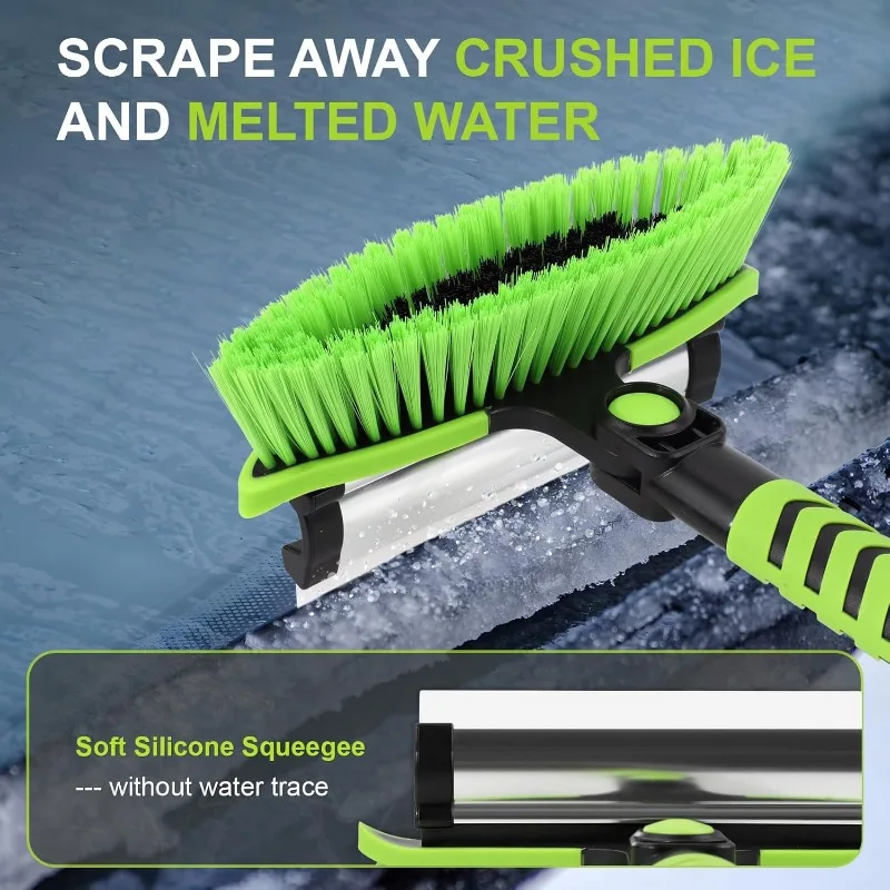 Raschietto per ghiaccio da 43" per parabrezza auto, spazzola da neve con raschietto, rimozione della neve 3 in 1 per auto con impugnatura in schiuma e 180 °   Pivot
