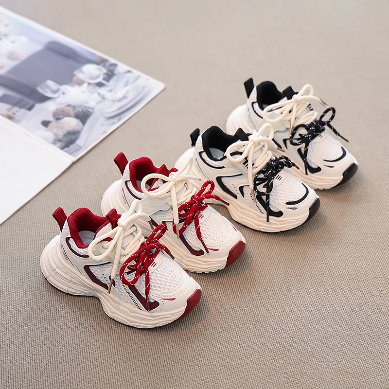 Fashion Versatile Sneakers for Boys Girls 2025 New Autumn Toddler Running Shoes Soft Sole Versatile Chic Kids Barefoot Sneakers