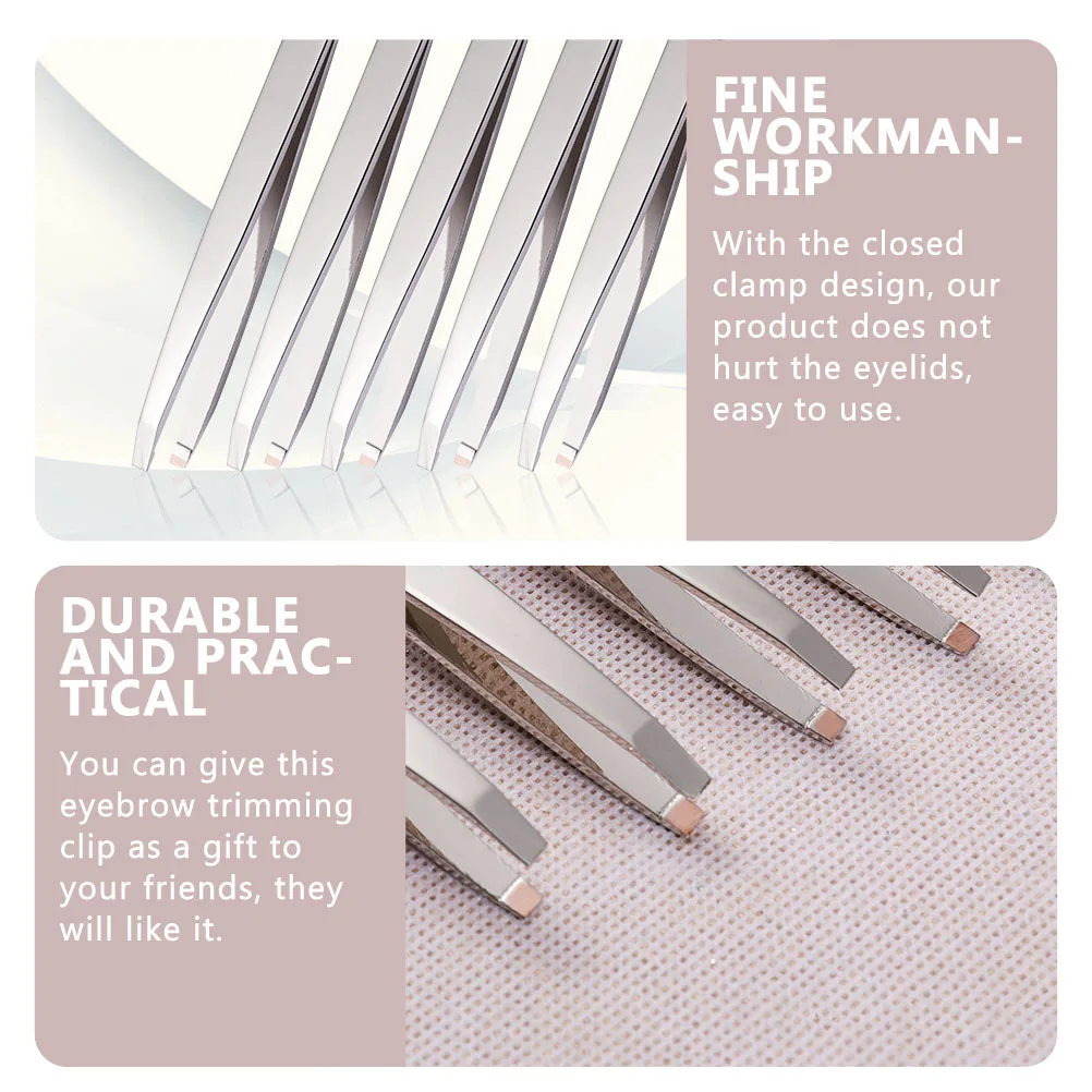 แหนบสแตนเลส 3 ชิ้น สำหรับถอนขนคิ้ว แบบพกพา อุปกรณ์ตกแต่งขนคิ้ว เครื่องมือเสริมความงามสำหรับร้านเสริมสวย