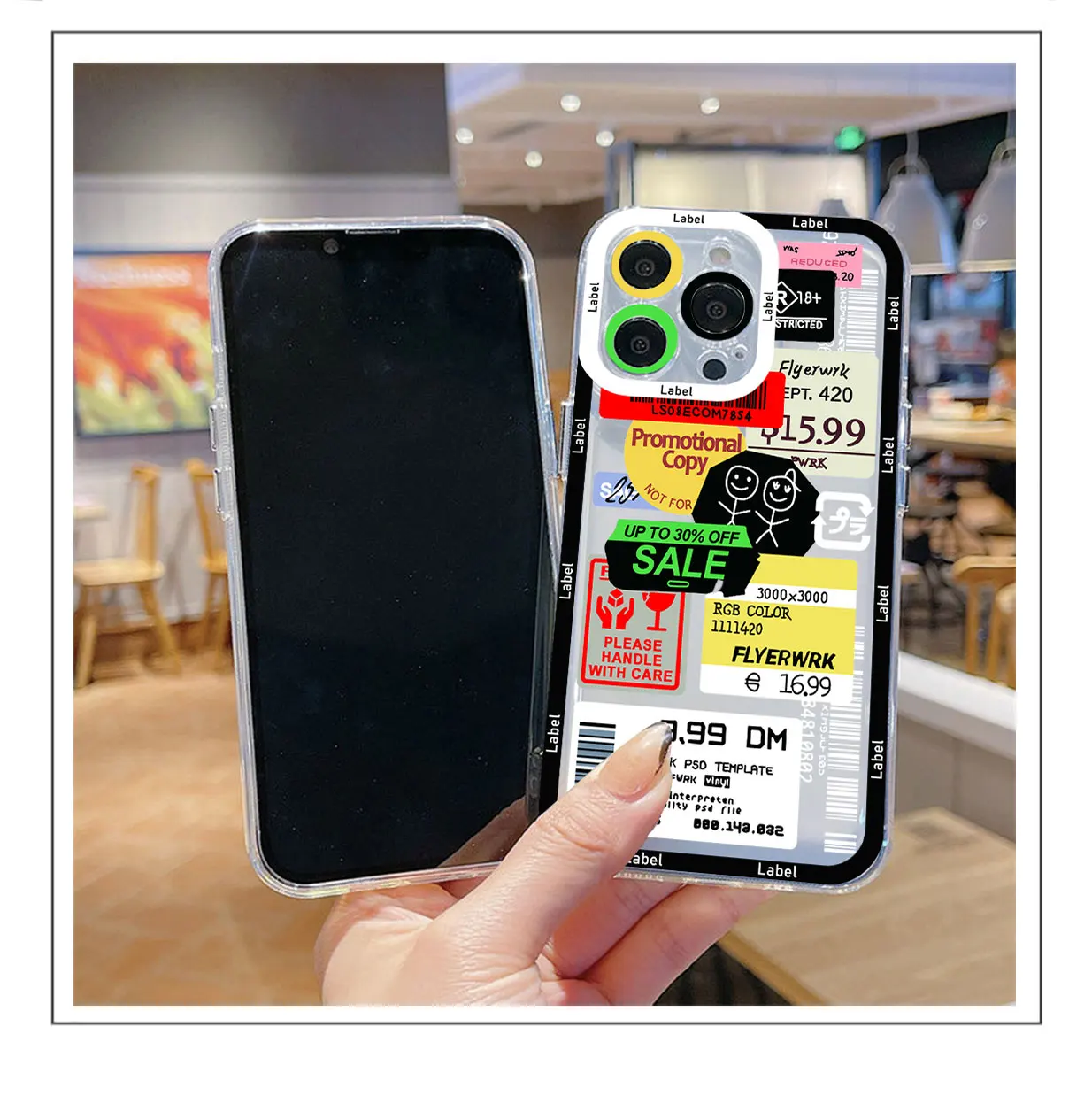 Fashion Stamp Label Barcode Phone Case For Xiaomi Redmi Note 13 13C 12 12C 11 10 10C 10s 9 9s 9A 9T 9C Pro Max Plus 4G 5G Cover