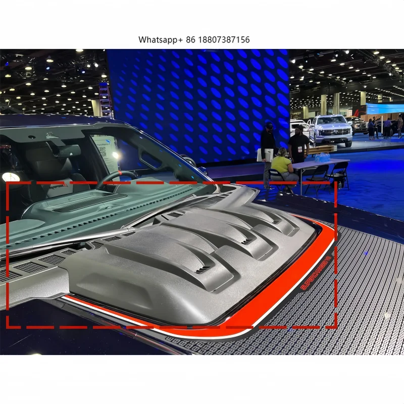 

New Dry Carbon Fiber Engine Hood Panel, Suitable for 2021-2025 F-150 Raptor Engine Hood Skirt Body Kit with Self-Adhesive