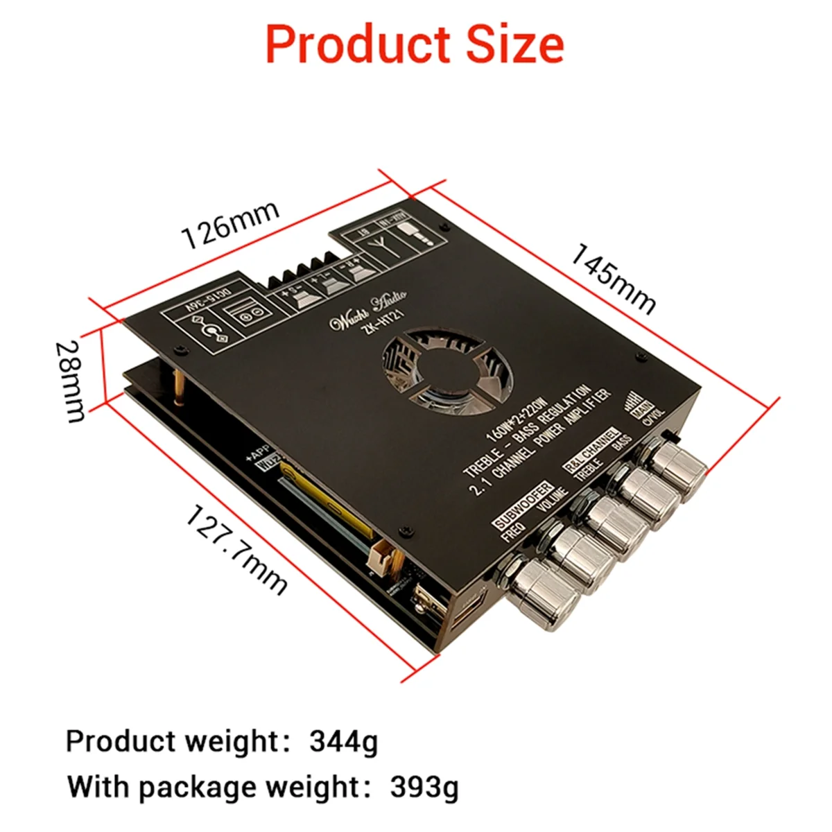 HT21-3G Third Generation 2.1 Channel Bluetooth Power Amplifier Board TDA7498E Bluetooth Power Amplifier 160Wx2+220W A