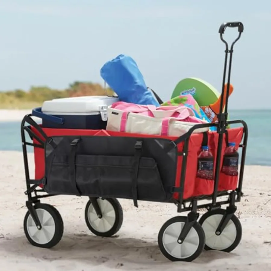 Collapsible Wagon Side Pocket for Umbrella Stroller with Large Capacity Oxford Storage Bag and Mesh Pouch Ideal for Folding Wag