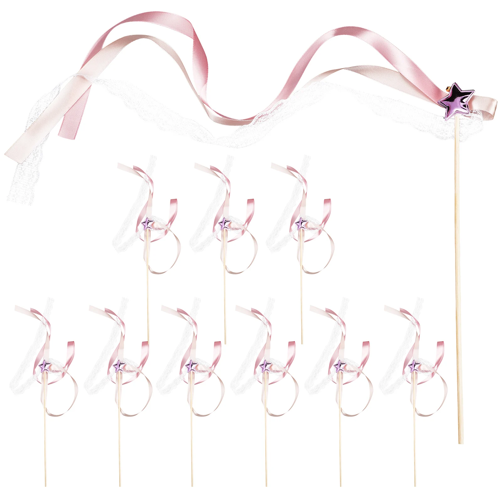 

10 Pcs Fairy Stick Decoration Kids Christmas Decorations Party Streamers Wand Wooden Child Favor