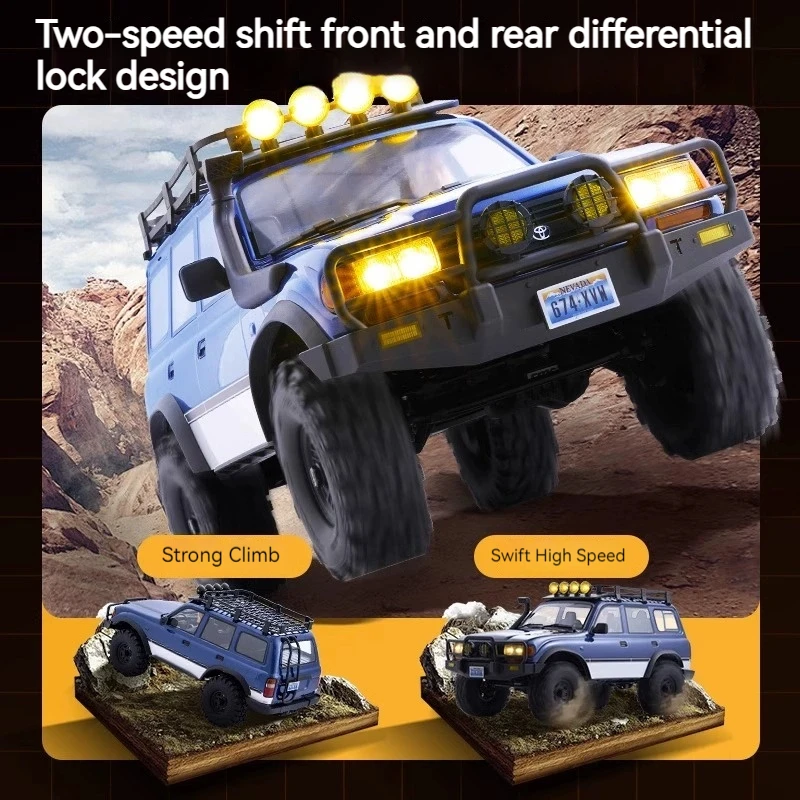 Fms Fcx10pro 1/10 نسخة بدون فرش Rc التحكم عن بعد تسلق سيارة Lc80 المزدوج سرعة موجة قفل 2/4wd تبديل لاند كروزر نموذج
