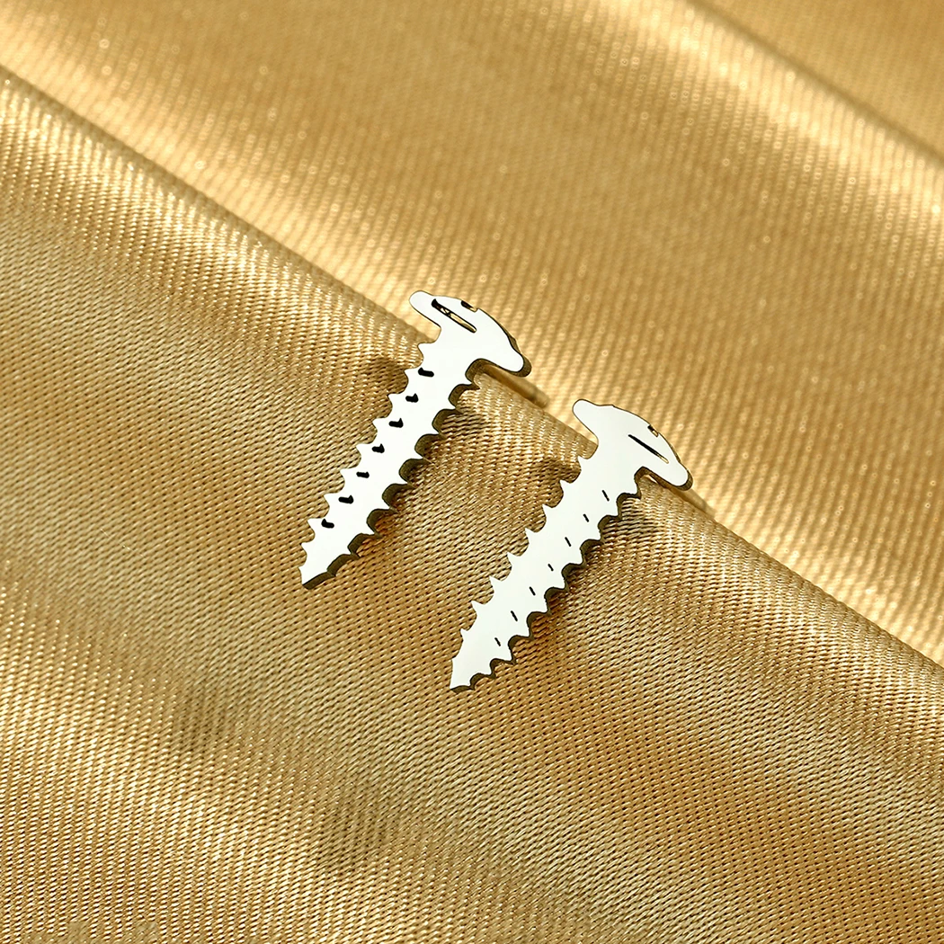 CHENGXUN Stainless Steel Mechanic Tools Svg Stud Earrings Wrench Svg Earring Hand Tool Svg for Cricut Earrings