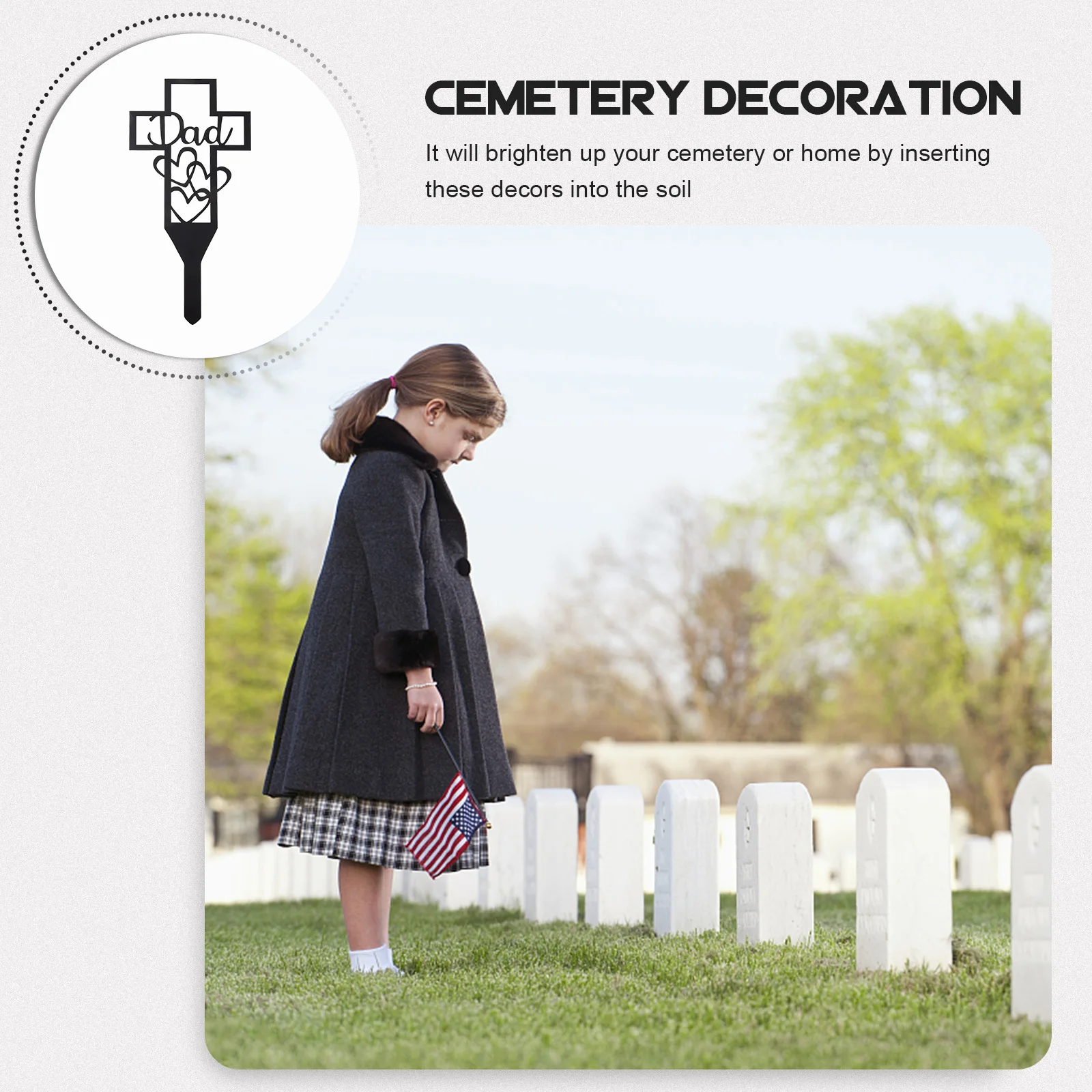 

Iron Cemetery Yard Stake Decorative Metal naments for Outdoor Yard Lawn Display Durable Normal Weather Christmas