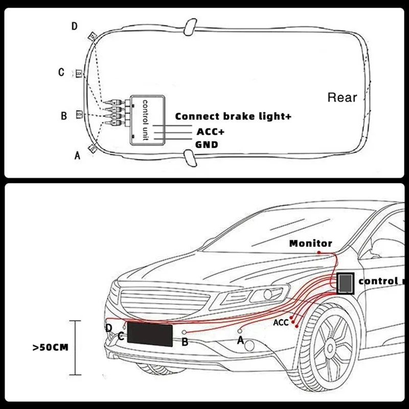 AU04 -Front Parking Sensor Kit Prefix Concealed Built-In Flat Parktronic Assistant System Not Reversing Backup Radar