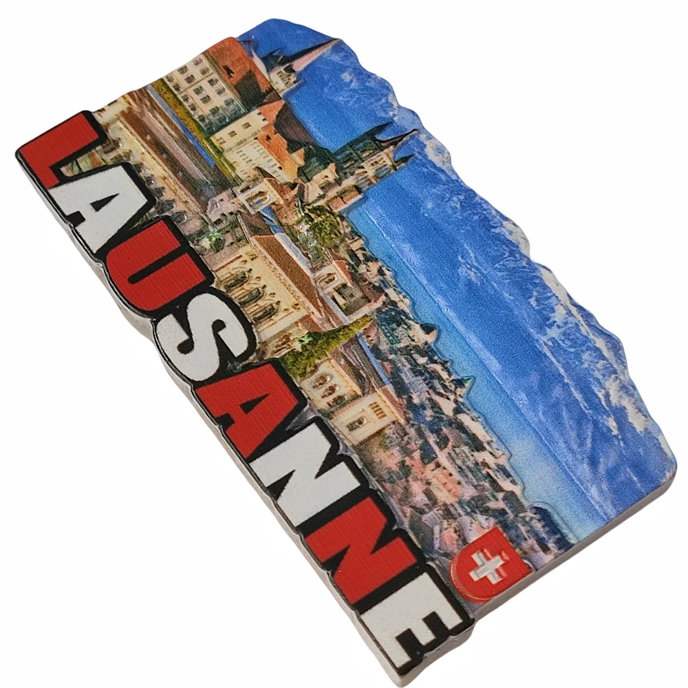 Lausanne Switzerland 3D Fridge Magnet Souvenir Gift,Resin Handmade Lausanne Refrigerator Magnet Home Decoration Collection