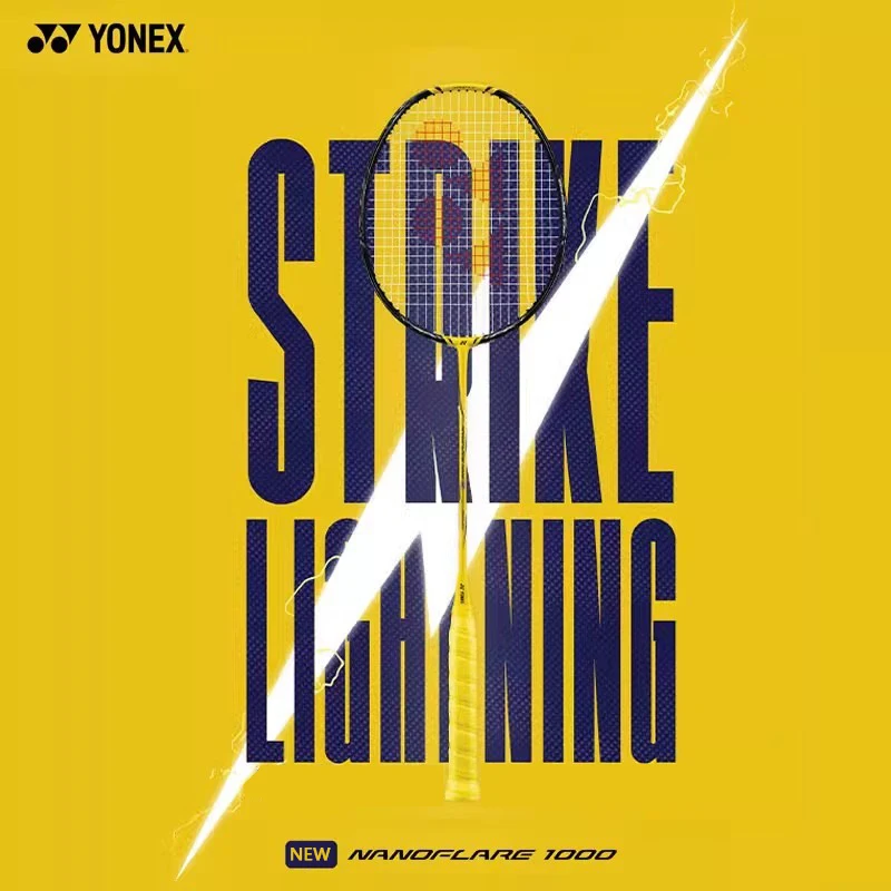 Yonex-Yy Ultra-Light Carbon Fiber Badminton Racket, Flash 1000Z NF, Amarelo Tipo de Velocidade, Aumento Swing Profissional