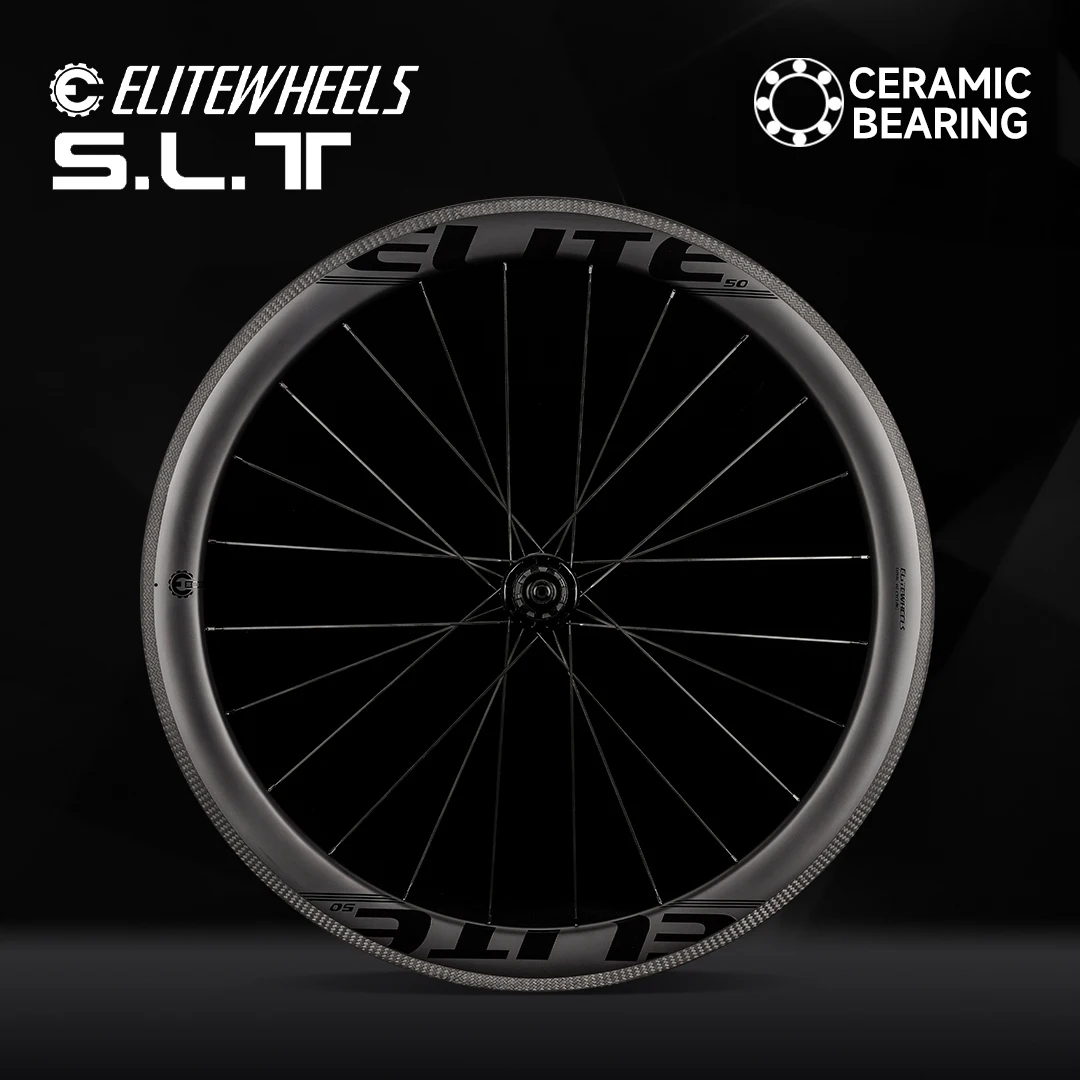 ELITEWHEELS SLT Carbon Road Wheels Collocation 3K Twill Brake Surface Ceramic Bearing Hub Pillar 1423 Clincher Tubeless