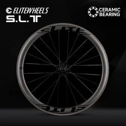 ELITEWHEELS SLT Carbon Road Wheels Collocation 3K Twill Brake Surface Ceramic Bearing Hub Pillar 1423 Clincher Tubeless