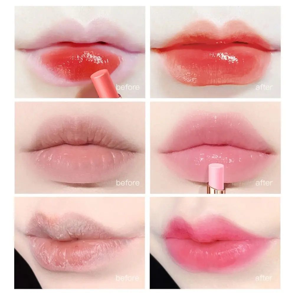 보습 복숭아 립밤 오래 지속되는 부드러운 자연스러운 색상 변화 립스틱 밝게 하는 논스틱 컵 매직 컬러 립스틱