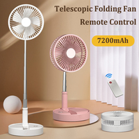 7200mAh USB Rechargeable Fan Portable Foldable Telescopic Silent Fan 4 Speed Adjustable Cooling Fan with Remote Control