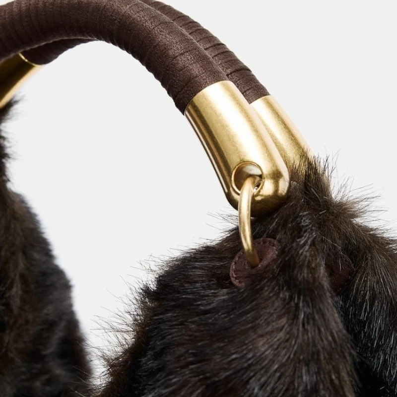 حقيبة ماكسي فو فور، حقيبة يد كبيرة منفوشة من الفرو الغامض، حقيبة يد نسائية عصرية، حقائب كتف أنيقة فاخرة للسيدات