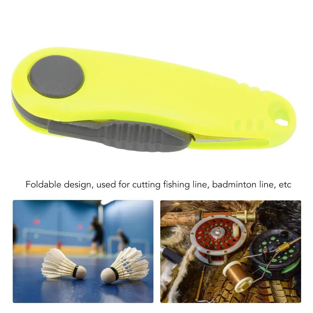 

ABS Mini Badminton Line Scissors Folding Carbon Steel Shrimp Shaped Scissors Orange Fluorescent Yellow Line Cutter