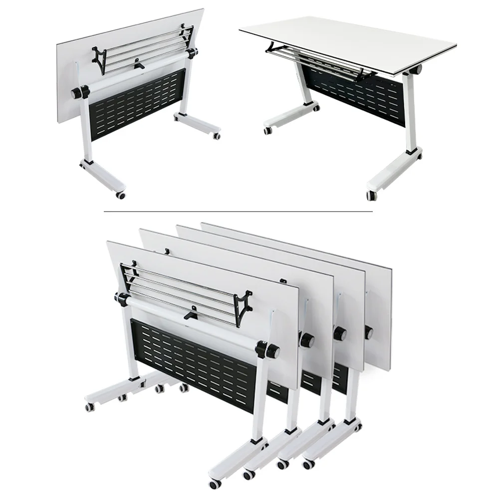 طاولة دراسة حديثة قابلة للطي للبيع بالجملة، غرفة اجتماعات مكتبية قابلة للطي، طاولة اجتماعات مقطعية للتدريب للمساحات الصغيرة #2