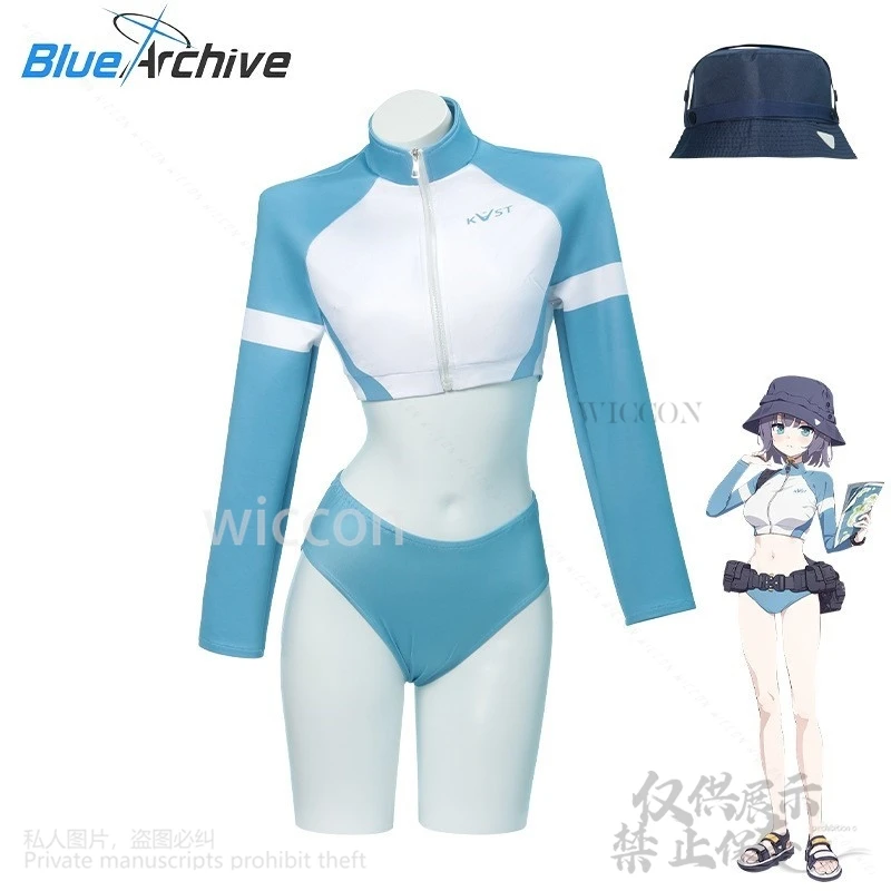 Anime Game Blue Archive Cosplay Sorai Saki Costume Summer Uniform Swimsuit Hot Girls Y2k Streetwear Wigs Jirai Kei Customized